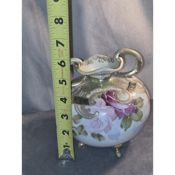 Antique Nippon Hand Painted Vase | Morimura Brothers Maple Leaf Mark Porcelain - Picture 9 of 9